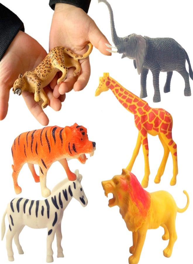 Mallexo مجموعة حيوانات سفاري من ماليكسو - 6 قطع من ألعاب حيوانات الحياة البرية متعددة الألوان للأطفال (مجموعة حيوانات الغابة المختلفة) - Image 1